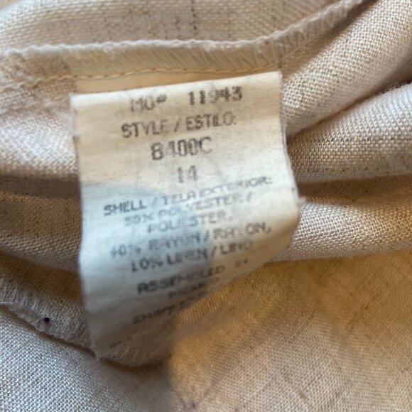 Vintage Sag Harbor Women's Suit Size 14 Blazer Linen Blend Old Money - Picture 3 of 5